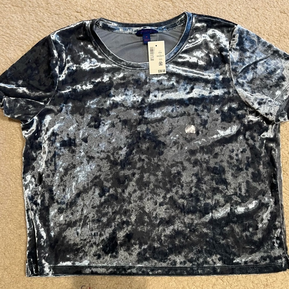 Aeropostale Blue Velvet Velour Top shirt - NWT - Medium